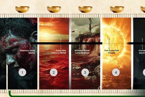 The seven vials of wrath, on the prophecy chart